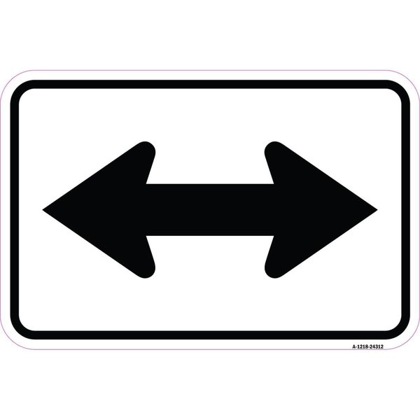 Amistad 12 x 18 in. Aluminum Sign - Bidirectional Arrow, Black & White AM2071831